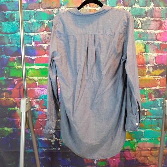 J. Crew Chambray Popover Tunic Top M - Picture 3 of 9